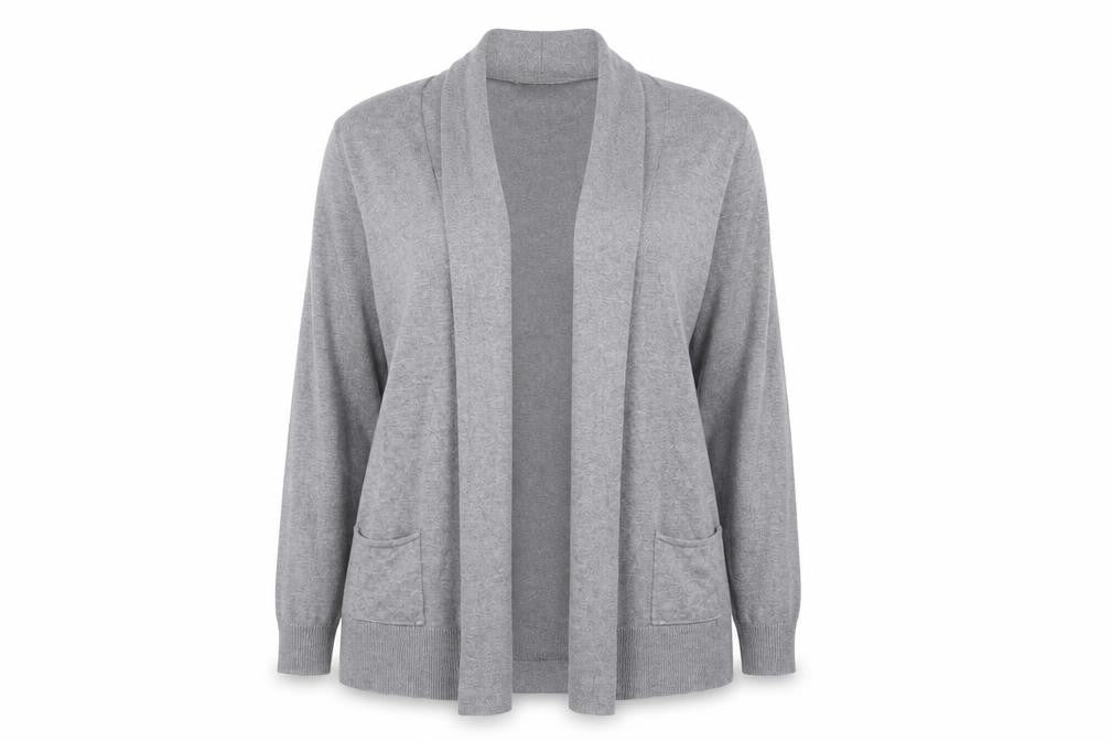 Retrology Womens Grey V-Neck Viscose Cardigan Jumper Size XL