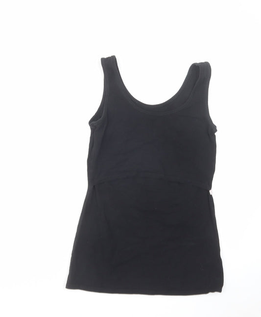 Boob Womens Black Cotton Basic Tank Size S Round Neck