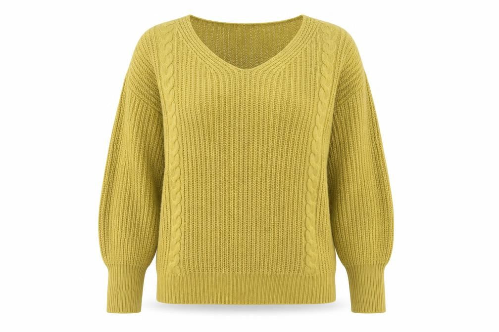 Boohoo Womens Green V-Neck Acrylic Pullover Jumper Size S