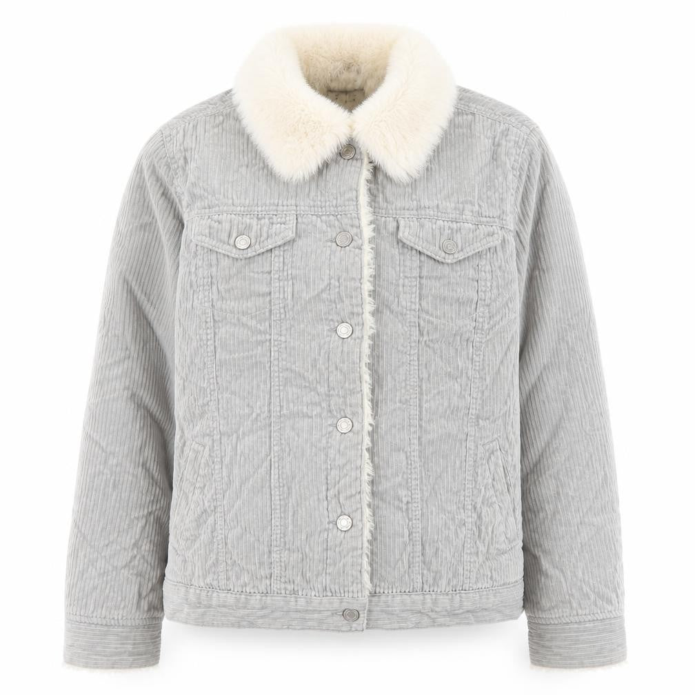Denim & Co. Womens Grey Jacket Size 12 Button