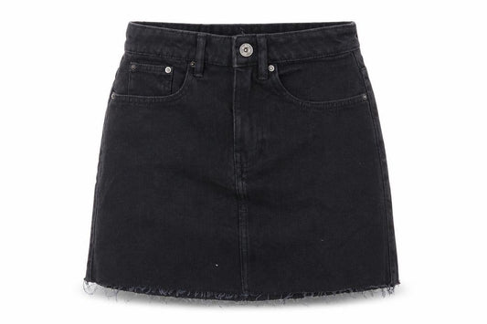 Zara Womens Black Cotton A-Line Skirt Size XS Zip