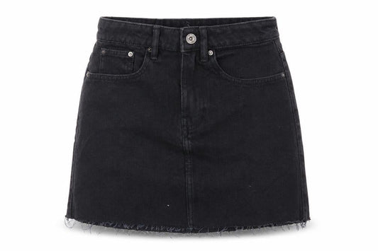 Zara Womens Black Cotton A-Line Skirt Size XS Zip