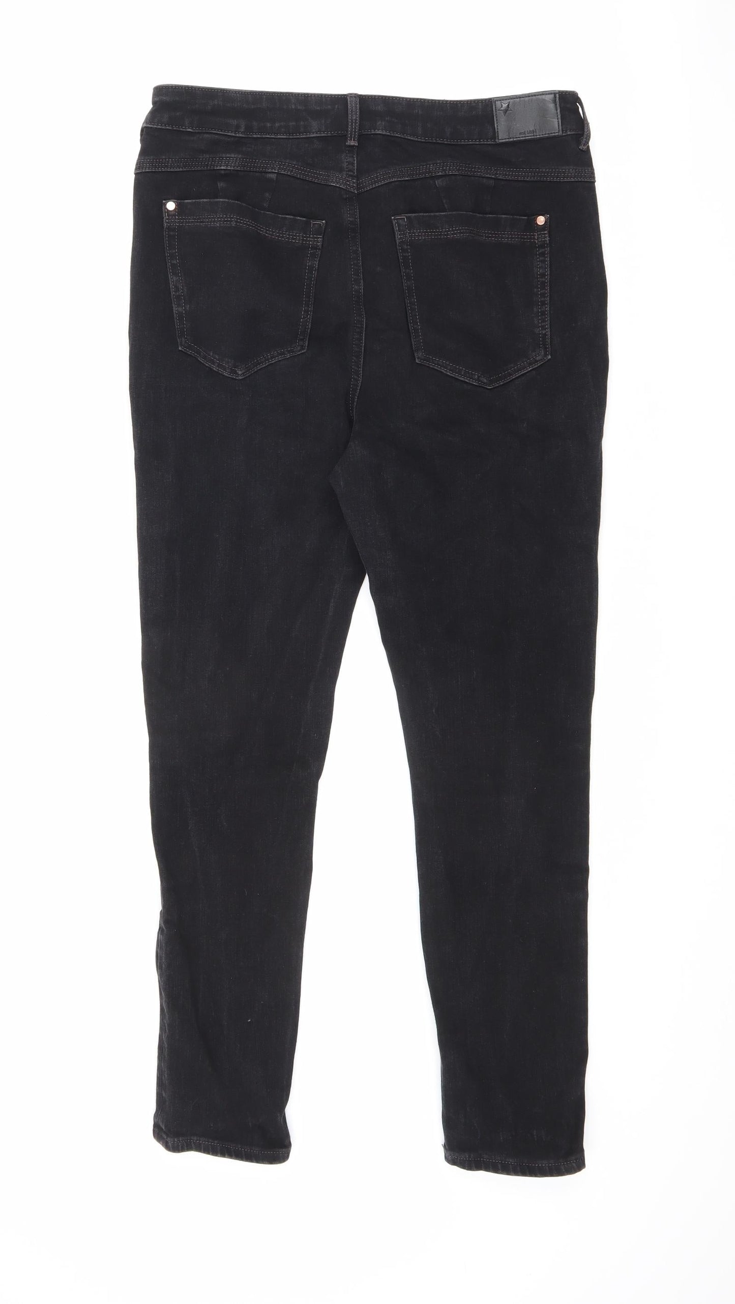 Marks and Spencer Womens Black Cotton Skinny Jeans Size 31 in L26.5 in Slim Zip
