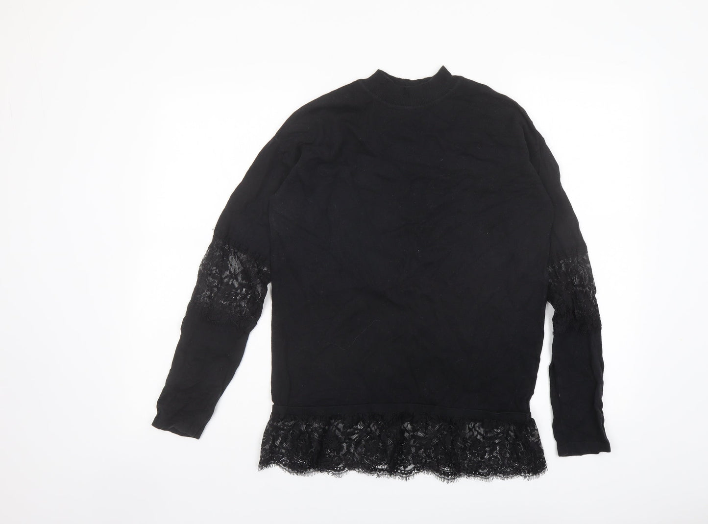 NEXT Womens Black Mock Neck Camel Pullover Jumper Size 10