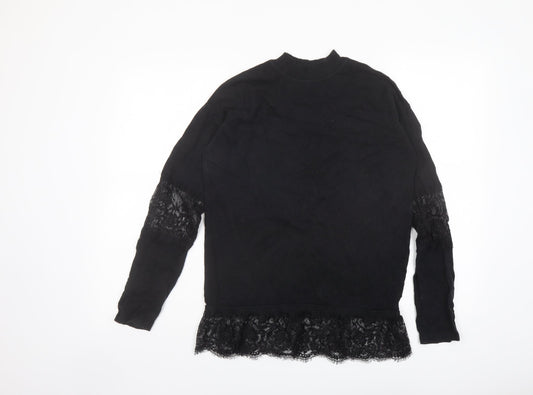 NEXT Womens Black Mock Neck Camel Pullover Jumper Size 10