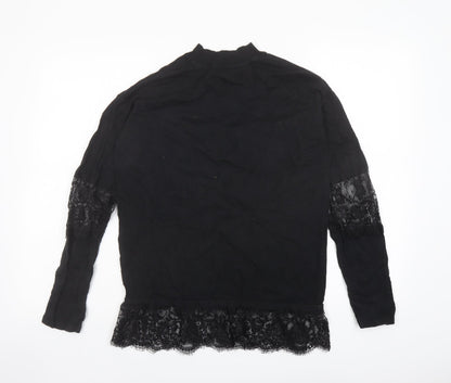 Next Womens Black Mock Neck Camel Pullover Jumper Size 10