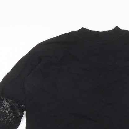 Next Womens Black Mock Neck Camel Pullover Jumper Size 10