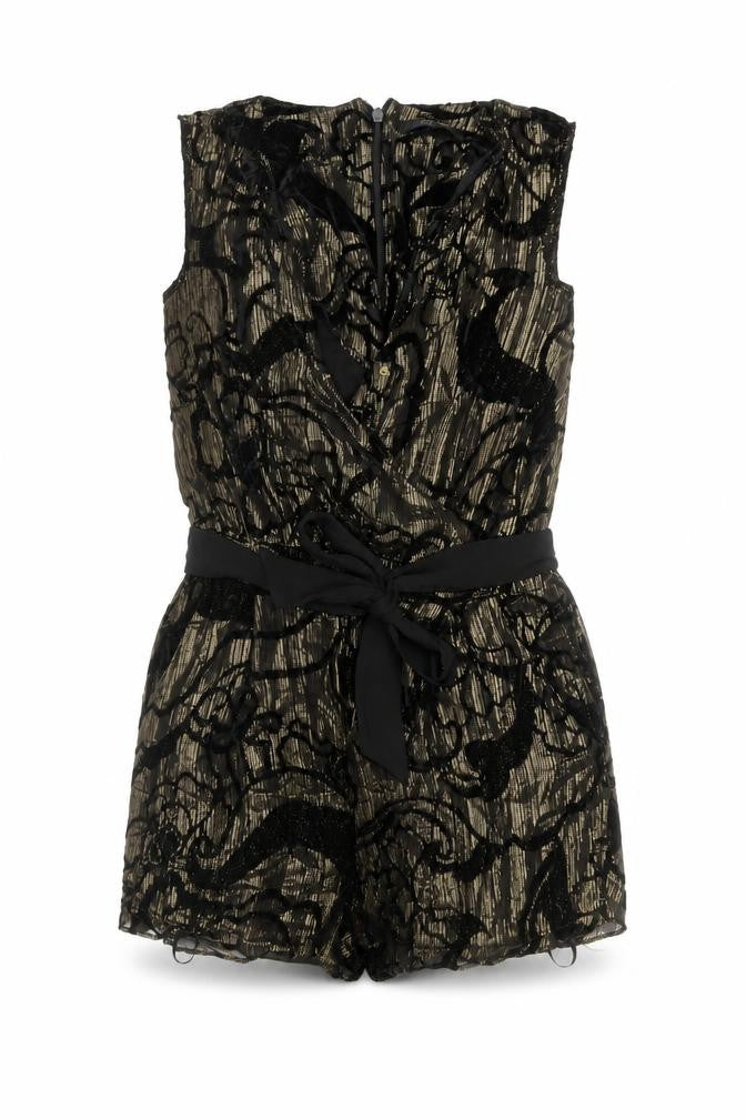 River Island Womens Black Geometric Viscose Playsuit One-Piece Size 6 Zip