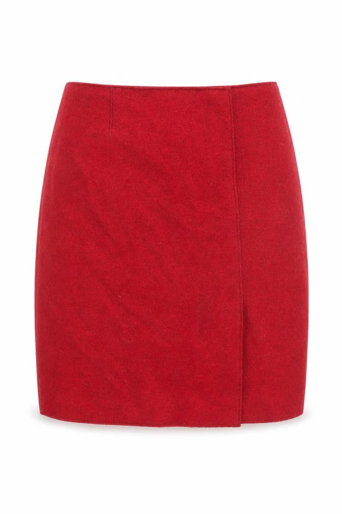 Marella Womens Red Wool A-Line Skirt Size 10 Zip