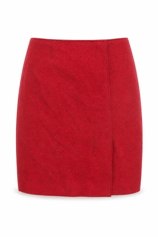 Marella Womens Red Wool A-Line Skirt Size 10 Zip