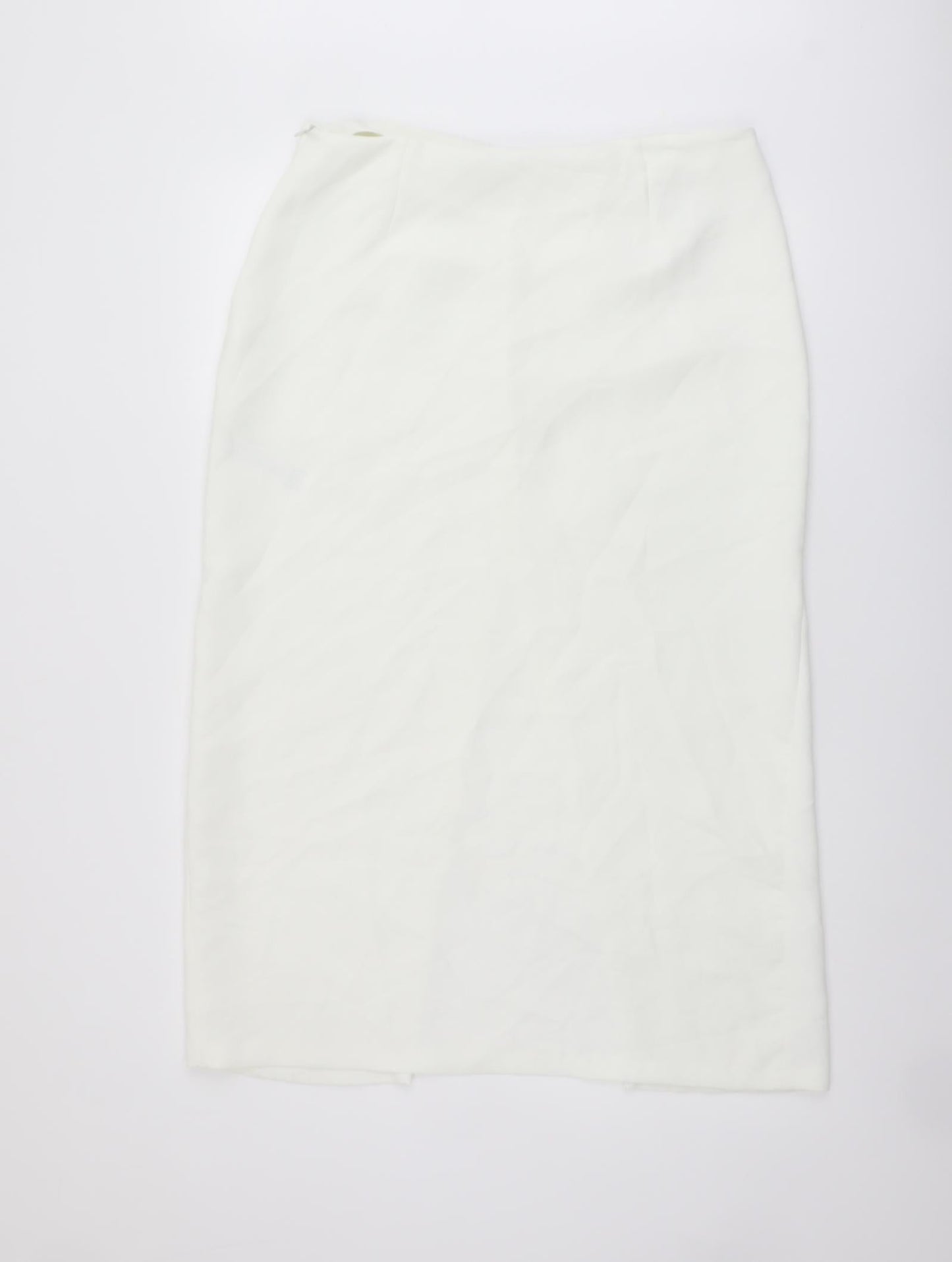 Zara Womens Ivory Polyester Straight & Pencil Skirt Size L Zip