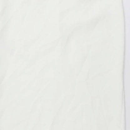 Zara Womens Ivory Polyester Straight & Pencil Skirt Size L Zip