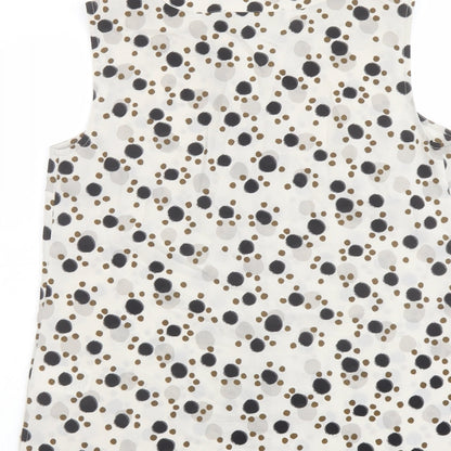 Paul Costelloe Womens Beige Polka Dot Polyester Basic Blouse Size 10 Henley