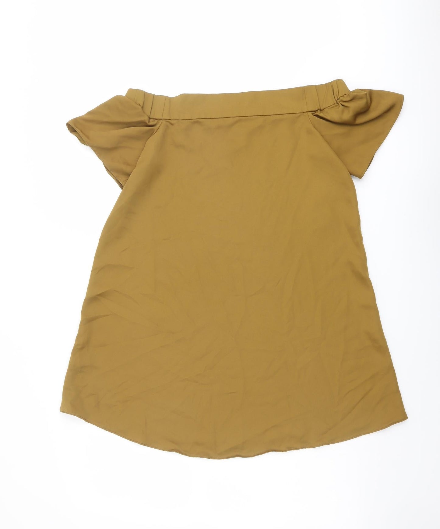 New Look Womens Brown Polyester Basic Blouse Size 10 Off the Shoulder
