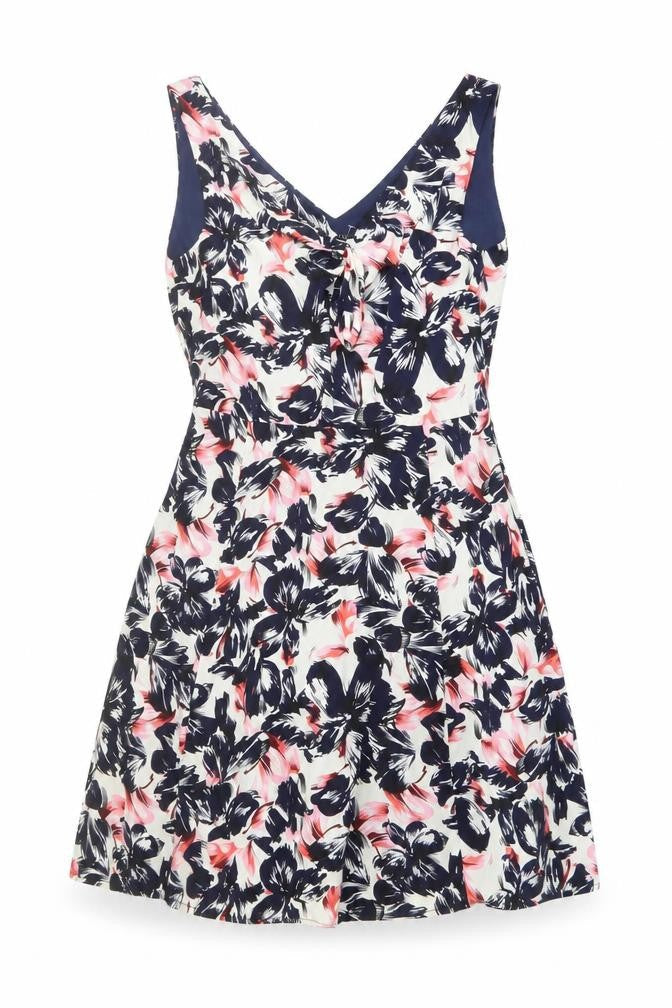 Sugarhill Womens Multicoloured Floral Polyester Trapeze & Swing Size 12 V-Neck Pullover