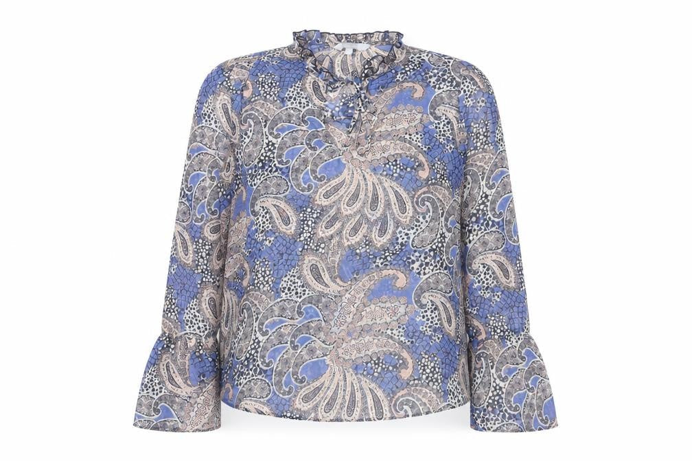 Red Herring Womens Multicoloured Paisley Polyester Basic Blouse Size 10 Round Neck - Frill