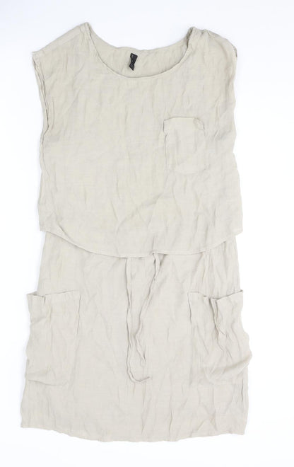 Preloved VERO MODA Womens Beige Polyester A-Line Size XS Round Neck Pullover - Front
