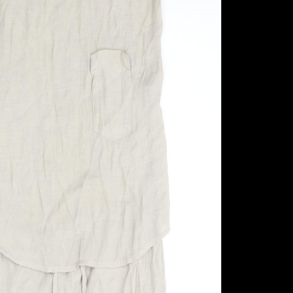 VERO MODA Womens Beige Polyester A-Line Size XS Round Neck Pullover