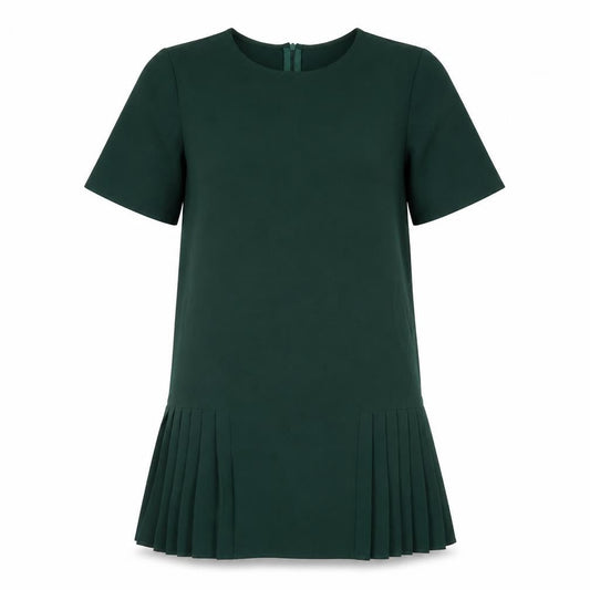 Zara Womens Green Polyester Shift Size XS Round Neck Zip