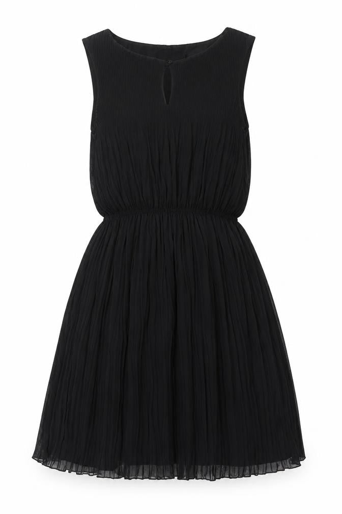 Zara Womens Black Polyester Fit & Flare Size XS Round Neck Button