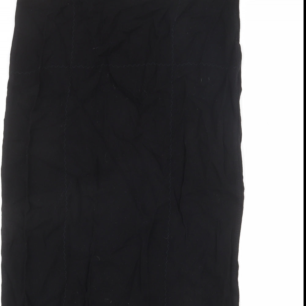 Offshoot Womens Black Viscose A-Line Skirt Size M - Size M-L