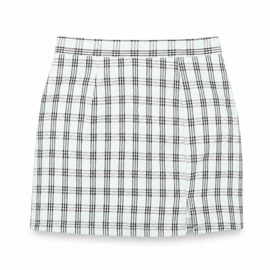 Cutie Womens Green Plaid Polyester A-Line Skirt Size 14 Zip