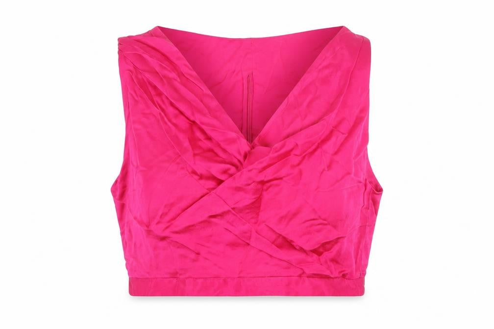 Zara Womens Pink Polyester Cropped Tank Size S V-Neck
