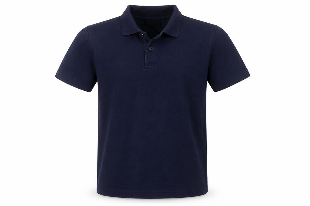 Woodbank Boys Blue Polyester Basic Polo Size 11-12 Years Collared Pullover