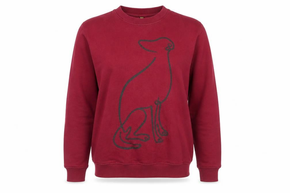 Teemill Womens Red Cotton Pullover Sweatshirt Size 10 Pullover - Cat