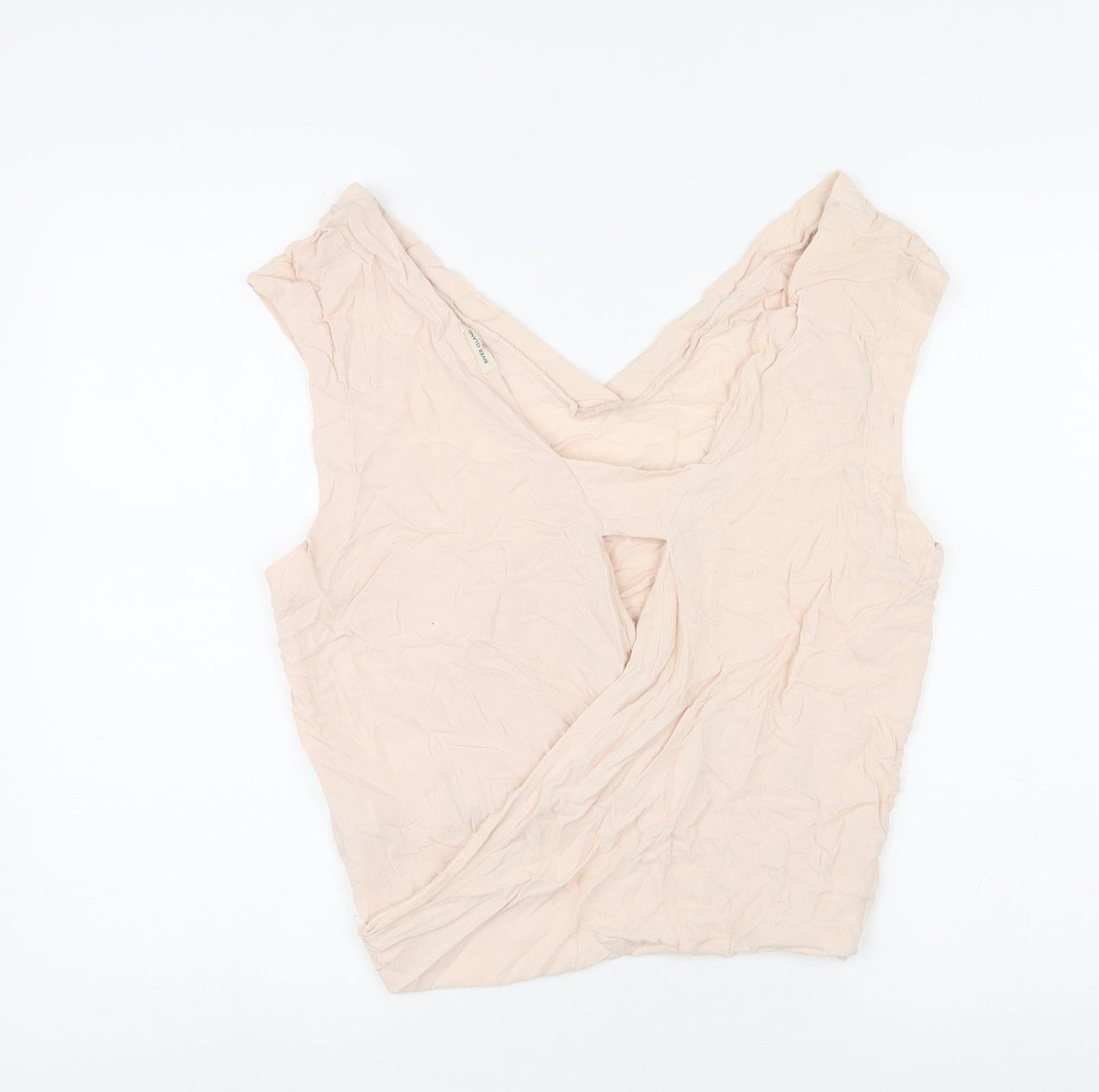 River Island Womens Pink Viscose Cropped Tank Size 14 V-Neck