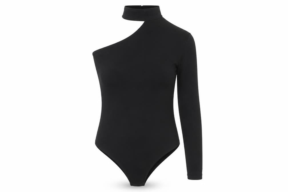 Zack Womens Black Polyester Bodysuit One-Piece Size 4 Snap