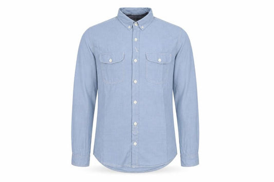Next Mens Blue Cotton Button-Up Size S Collared