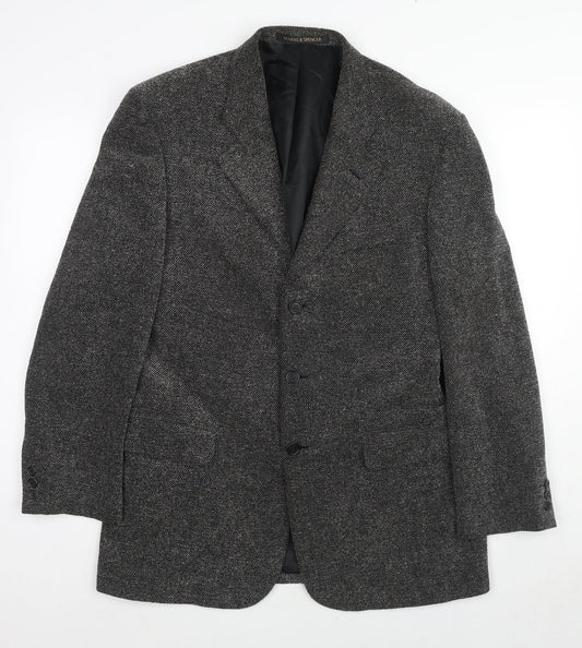 St Michael Mens Grey Cotton Jacket Blazer Size 40 Regular