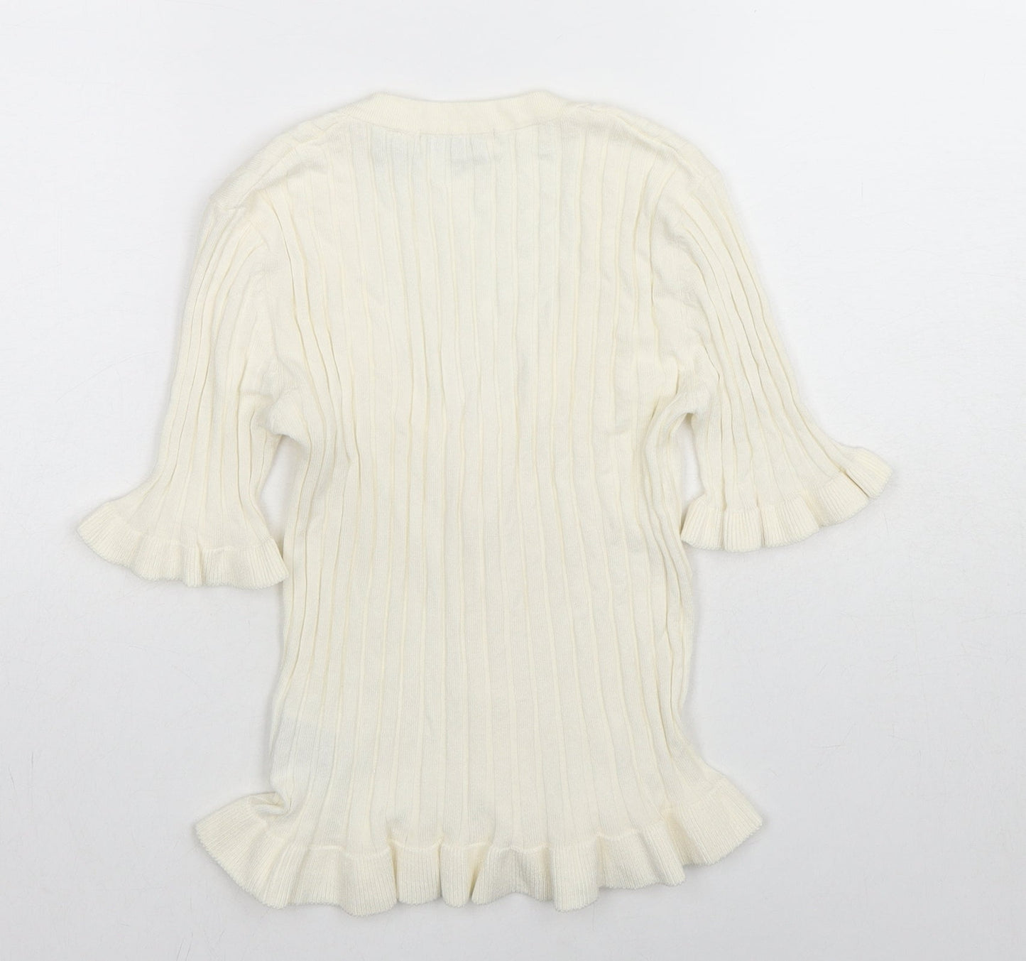 Brave Soul Womens Ivory Scoop Neck Viscose Pullover Jumper Size M