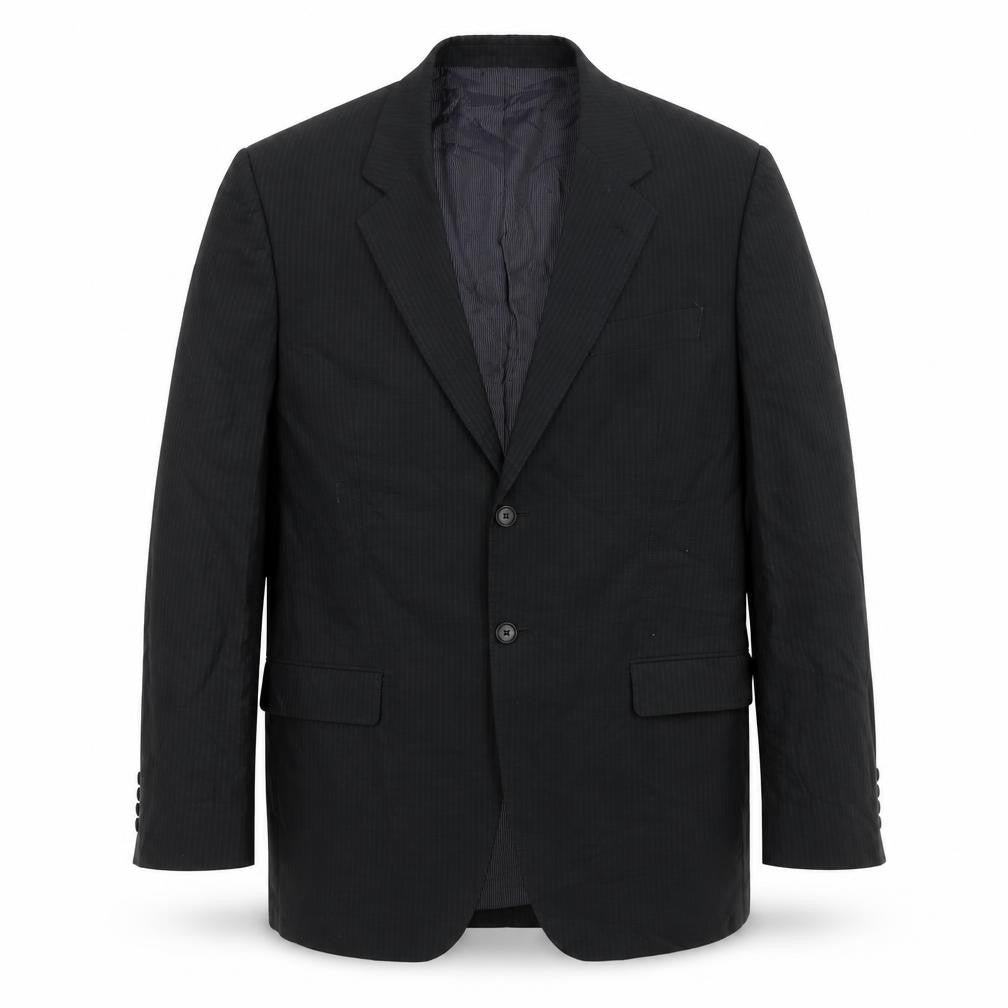 Sand Mens Black Striped Cotton Jacket Suit Jacket Size 44 Regular