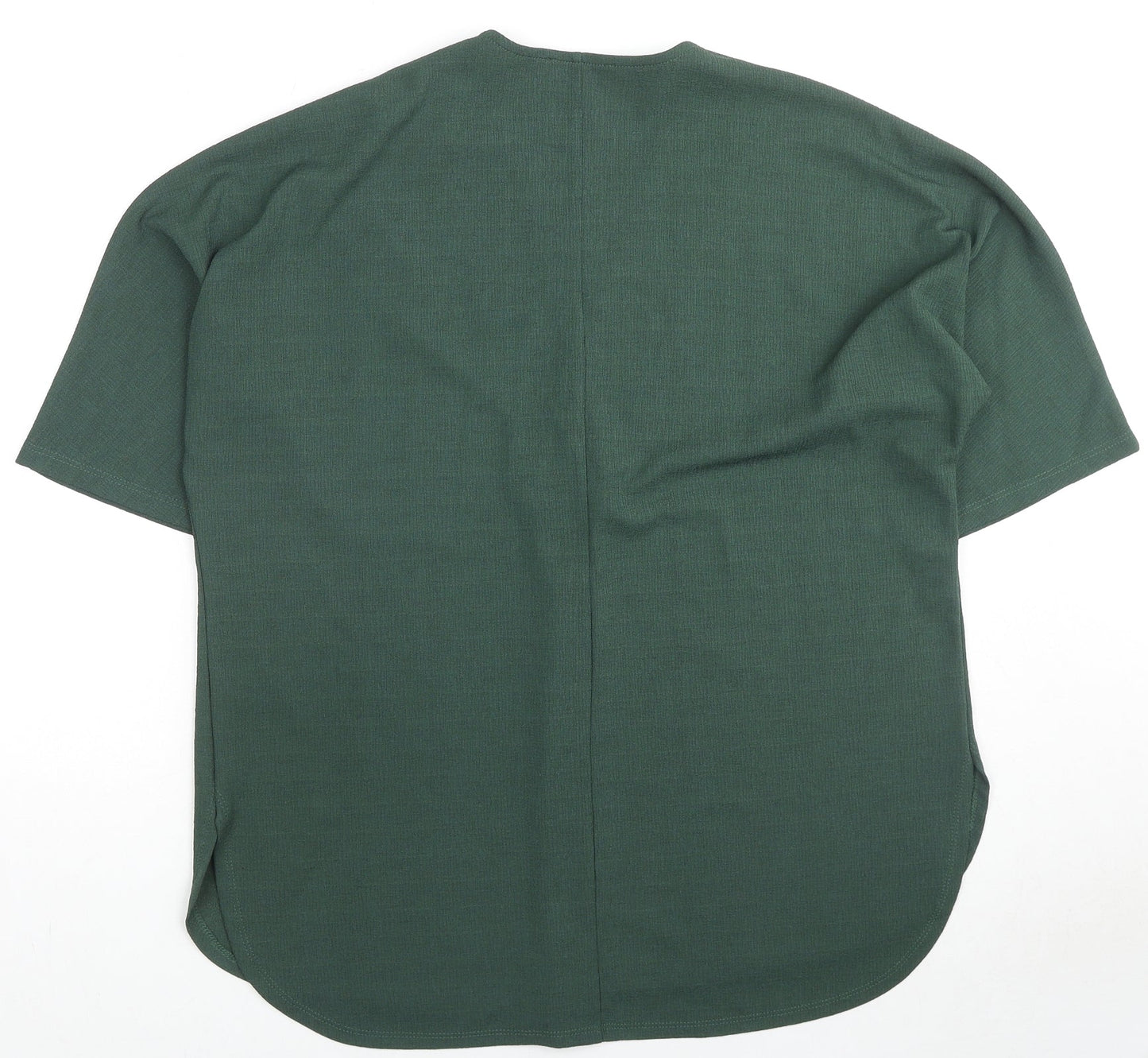 Gallery Womens Green Polyester Basic Blouse Size M V-Neck