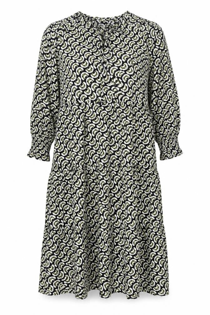 Marks & Spencer Womens Multicoloured Geometric Viscose Shift Size 12 Mock Neck Tie