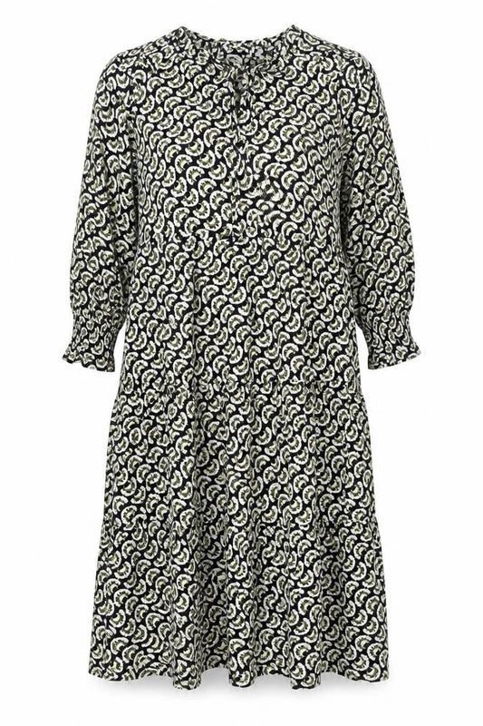 Marks & Spencer Womens Multicoloured Geometric Viscose Shift Size 12 Mock Neck Tie