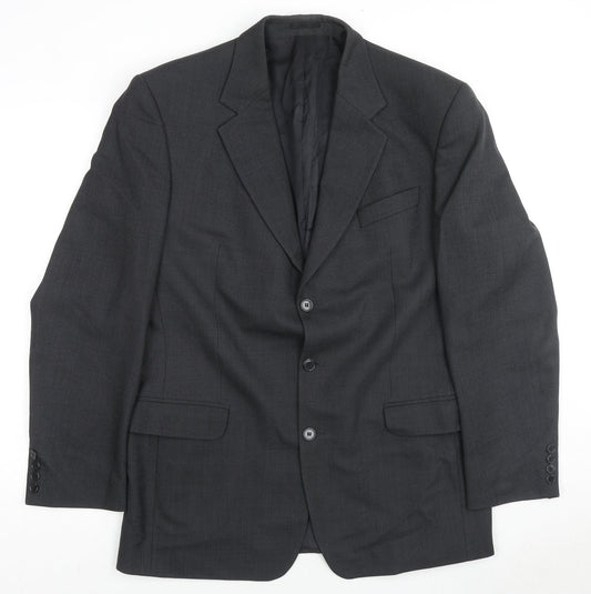 Nicholas Rowe Mens Black Wool Jacket Suit Jacket Size 42 Regular