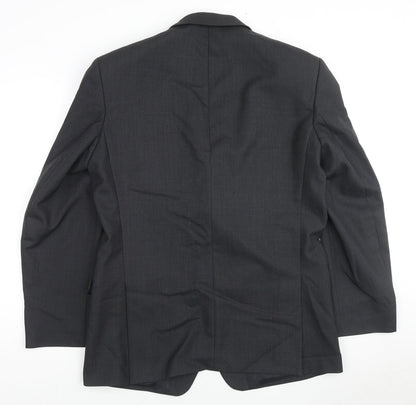 Nicholas Rowe Mens Black Wool Jacket Suit Jacket Size 42 Regular