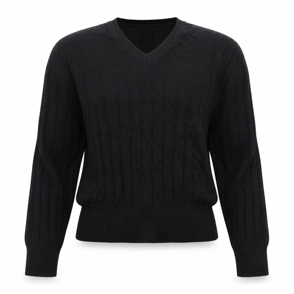 Marks & Spencer Womens Black V-Neck Viscose Pullover Jumper Size M