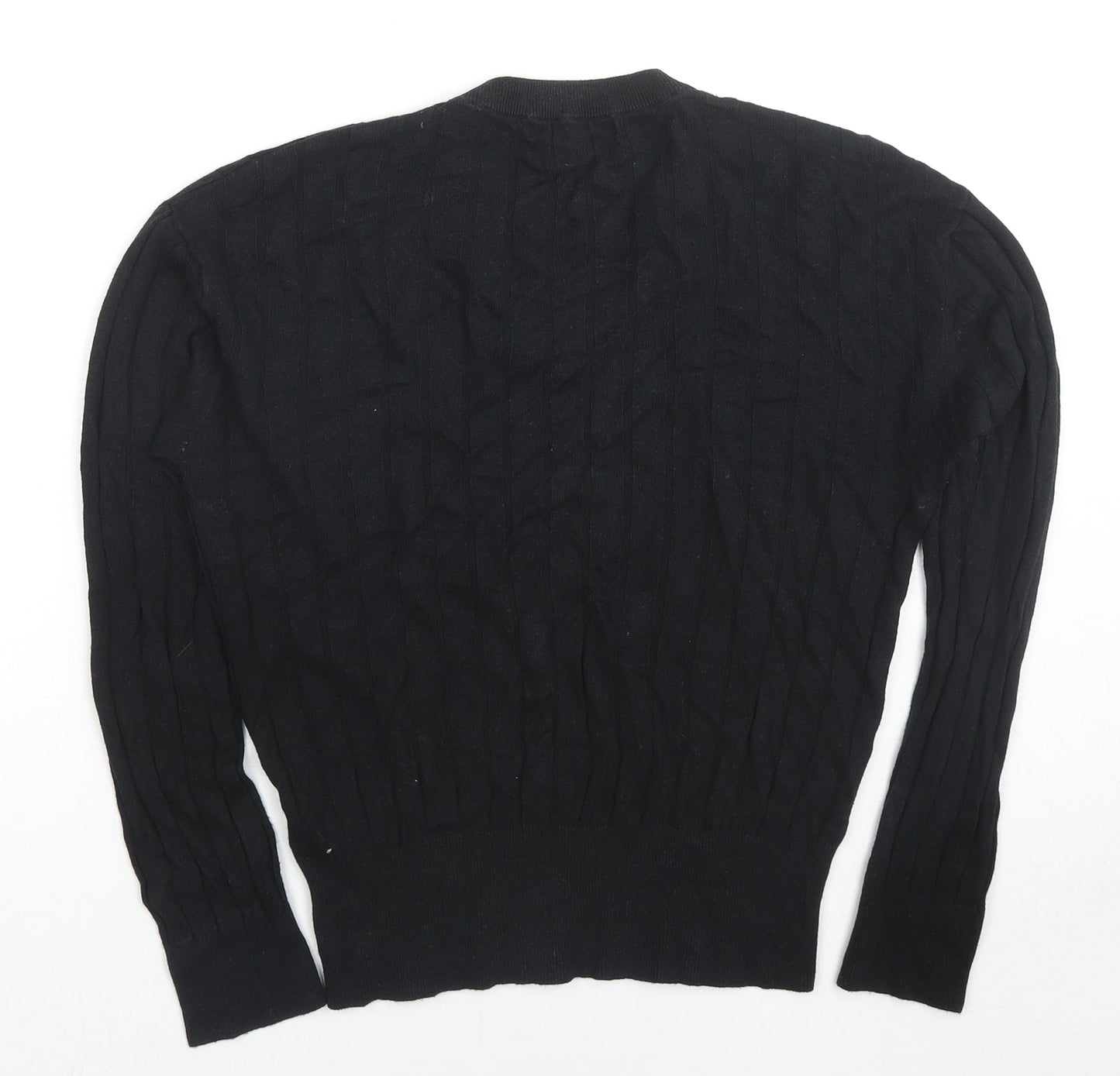 Marks and Spencer Womens Black V-Neck Viscose Pullover Jumper Size M