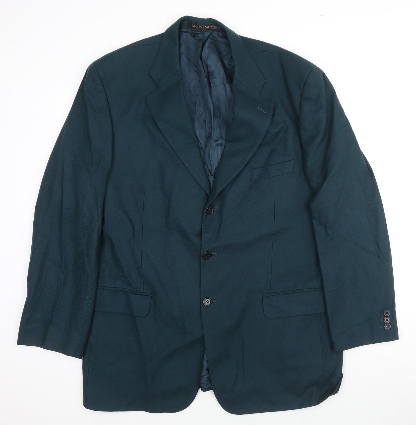 St Michael Mens Blue Wool Jacket Suit Jacket Size 44 Regular