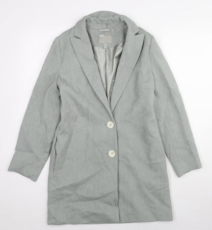 Additional front view of ASOS women’s grey gilet blazer, size UK 4, button