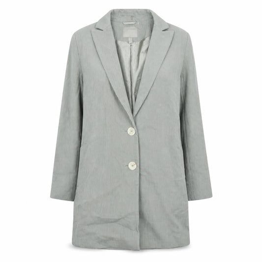 Front view of ASOS women’s grey gilet blazer, size UK 4, button
