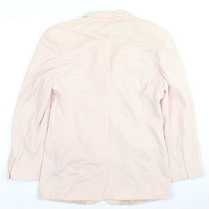 Preloved Hauber Womens Beige Jacket Blazer Size 12 Button - Back