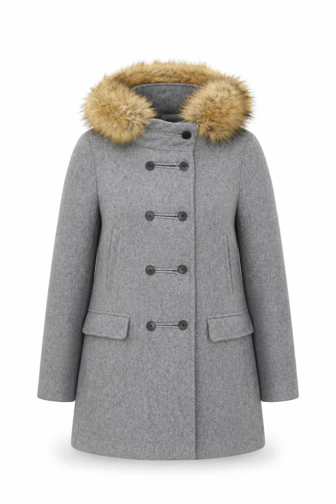 Zara Womens Grey Parka Coat Size M Button