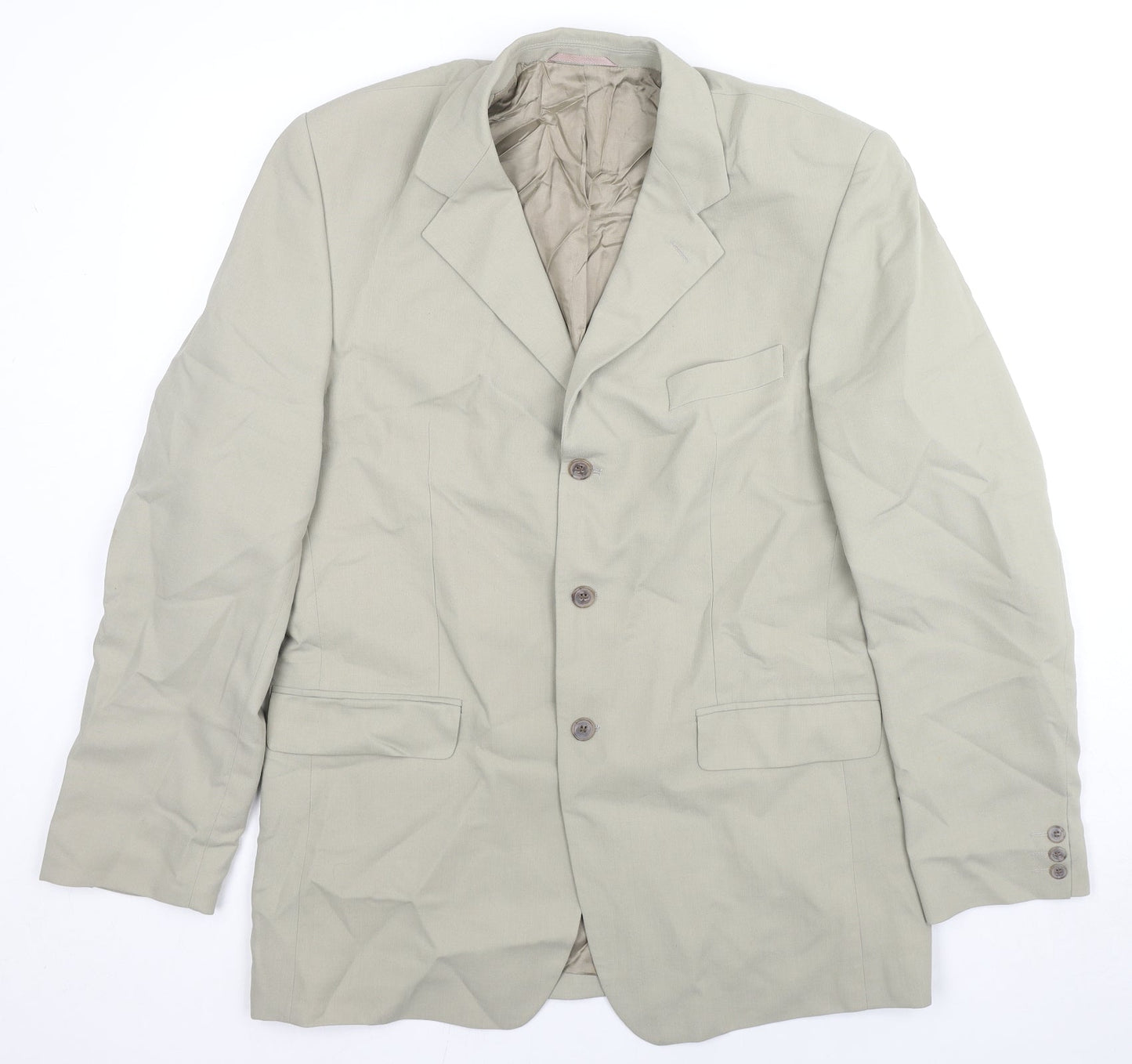 Jonathan Adams Mens Beige Polyester Jacket Suit Jacket Size 42 Regular