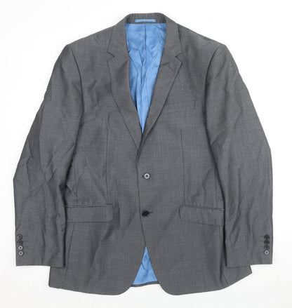 Additional front view of Autograph men’s grey wool jacket suit jacket, size 40, regular