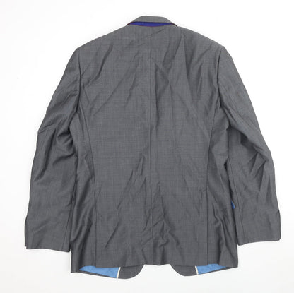Back view of Autograph men’s grey wool jacket suit jacket, size 40, regular